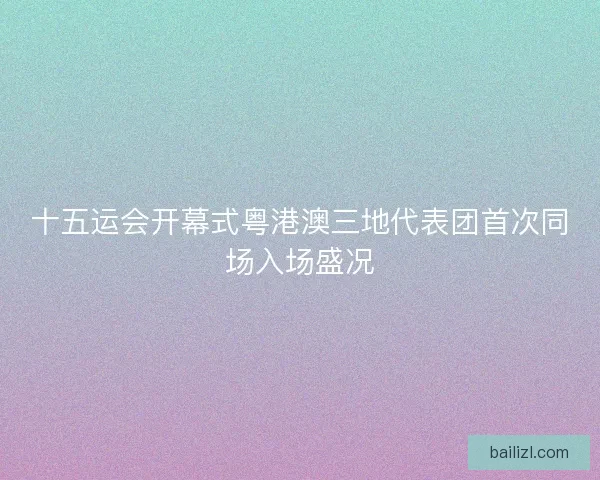 十五运会开幕式粤港澳三地代表团首次同场入场盛况